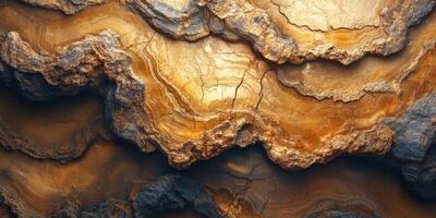 Natural rock formations displaying rich layers and textures in warm earth tones lighting up a geological marvel photo