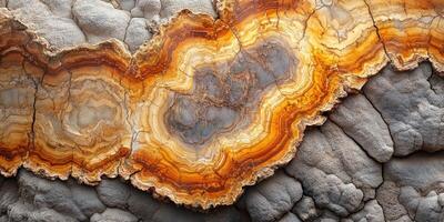 Colorful mineral formation showcasing intricate patterns and textures in natural stone photo