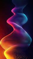 Colorful wave pattern with vibrant hues created by digital artistry showcases modern design and fluid motion photo