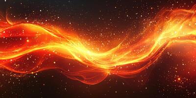 Vibrant energy flows through cosmic waves in a colorful abstract representation of light and movement photo