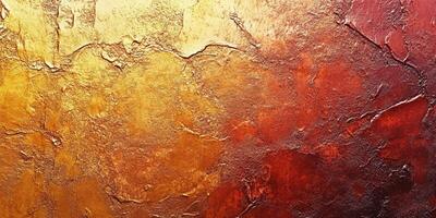 Rich texture of gold and red hues creating a warm ambiance in an artistic setting photo