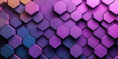 Colorful hexagonal pattern showcasing shades of purple and blue in a modern geometric design background photo