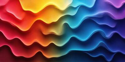 Colorful waves of abstract design create a vibrant backdrop for digital creativity and artistic expression photo