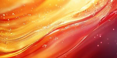 Colorful abstract wave pattern with gradients of orange and red tones illuminated by soft lighting photo