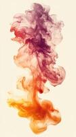 Colorful abstract smoke swirl creating a captivating visual contrast and texture in soft light photo