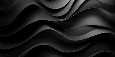Textured black waves create a striking visual effect in modern design showcasing depth and elegance photo