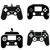 4 Collection of gaming consoles and controllers in a flat design. vector