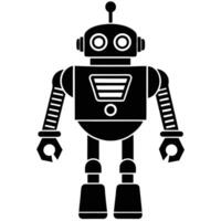 Retro Robot Silhouette Design vector