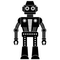 Retro Robot Silhouette Design for Modern Projects vector