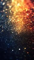 Vibrant abstract glitter texture blending warm and cool colors at night photo