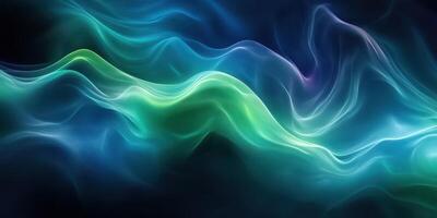 Swirling abstract patterns with blue and green hues creating a dynamic flowing effect in digital art photo