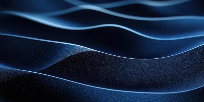 Flowing blue waves with a smooth texture create a captivating visual under soft light photo