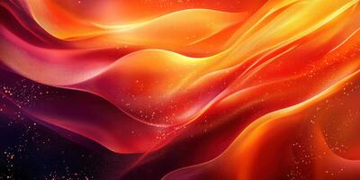 Colorful abstract waves flow through a gradient of orange and red hues, creating a vibrant visual experience photo