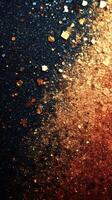 Sparkling golden particles create an enchanting gradient effect on a dark background during a festive celebration photo