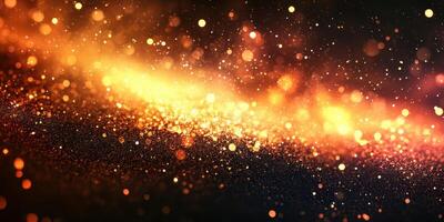 Bright glowing particles create an enchanting atmosphere resembling a cosmic scene with a burst of color and light photo