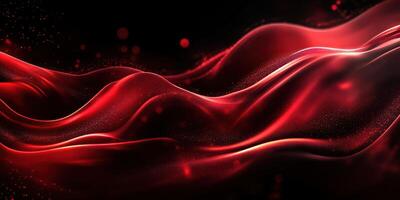 Red waves flowing gracefully over a dark background creating a mesmerizing visual effect photo