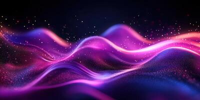 Colorful flowing waves of light create a mesmerizing display of abstract beauty in a dark environment photo