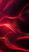 Abstract red waves create a striking visual effect in a digital artwork of flowing patterns and textures photo