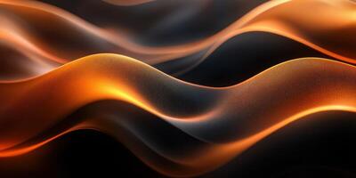 Flowing patterns of orange and black fabric create a mesmerizing visual texture in a soft light environment photo