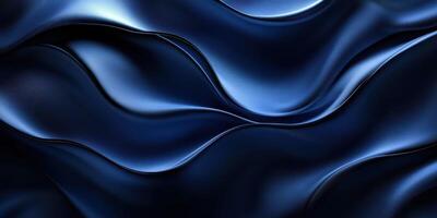 Elegant flowing fabric in deep blue tones showcases texture and movement captured in soft waves photo
