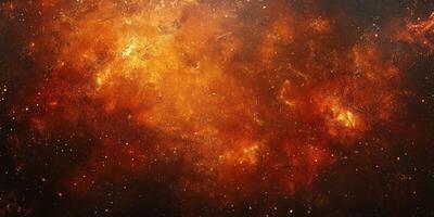 Rich orange and red cosmic clouds swirling in a vast interstellar space photo
