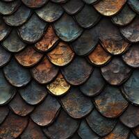 Textured Dragon Scales Pattern in Brown and Blue photo