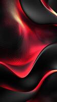 Abstract waves of red and black flow together in a mesmerizing pattern creating a dynamic visual experience photo