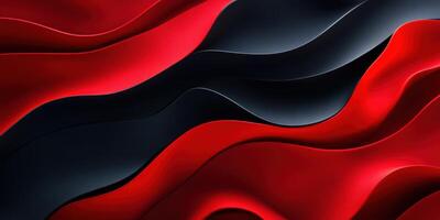 Colorful waves of red and black form a dynamic abstract design with smooth gradients in a modern composition photo