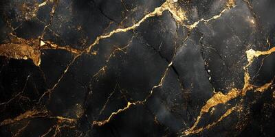 Elegant black and gold marble surface showcasing luxurious textures and rich contrasts for design inspiration photo