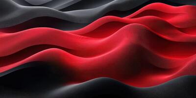 Flowing patterns of red and black fabric create a dynamic visual rhythm in abstract design photo