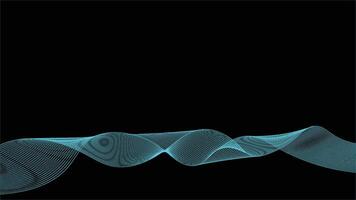 Abstract Wavy Design with Light Blue Waves on a Black Background vector