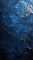 Textured blue surface with dark shades and natural patterns resembling a rocky landscape at dusk photo