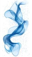 Flowing blue abstract shapes and particles create a serene and calming visual effect, resembling smoke or waves in a tranquil setting photo