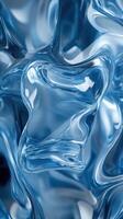 Abstract ice-like shapes create a vibrant blue background with fluid textures and reflections in a creative composition photo