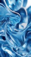 Swirling blue liquid creates mesmerizing patterns in a close-up view showcasing dynamic movement and clarity photo