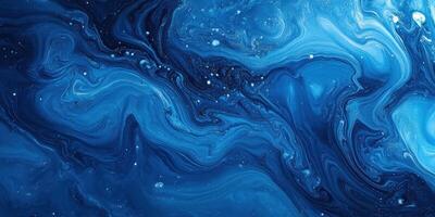 Swirling blue patterns form an abstract ocean-like design with vivid hues and diverse textures photo