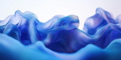 Swirling blue fabric showcasing texture and movement against a light background in a creative display photo