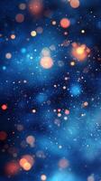 Colorful abstract background with glowing orbs and stars in a deep blue space setting photo