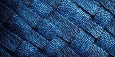 Close-up view of intricate blue woven texture showcasing craftsmanship and design photo