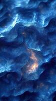 Fluid dynamics of blue waves with hints of warm light creating an abstract visual experience photo