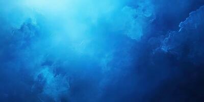 Blue abstract background with soft clouds and fog creating a serene atmosphere in a digital art style photo