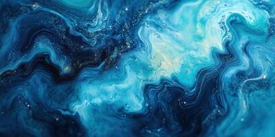 Swirling blue patterns create an abstract ocean-like appearance in a mesmerizing composition of colors and textures photo