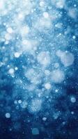 Soft blue bokeh background creates a dreamy, tranquil atmosphere for creative projects and designs photo
