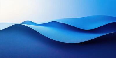 Waves of blue paper create a serene abstract composition in a minimalist style that evokes calmness and tranquility photo