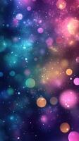 Colorful abstract background with glowing circles and vibrant colors representing light and motion photo