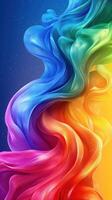 Vibrant swirling colors create a mesmerizing abstract artwork showcasing rainbow hues in a fluid design photo