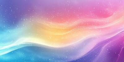 Colorful abstract gradient background with soft waves and sparkling light effects in pastel tones photo