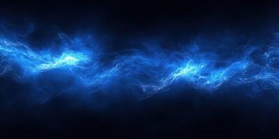 Dynamic blue abstract light wave flowing through dark space creating a mesmerizing visual experience photo