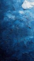 Deep blue textured background resembling abstract ocean waves at dusk in a creative art studio setting photo