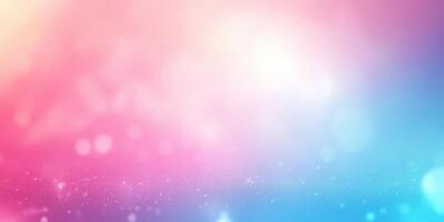 Colorful gradient background with sparkling bokeh effects in shades of pink and blue for creative projects photo